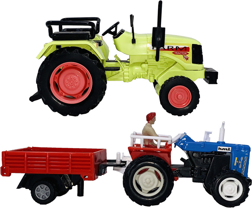 Miniature Mart Pack Of 2 ABS Plastic Made Tractor Vehicle Kit