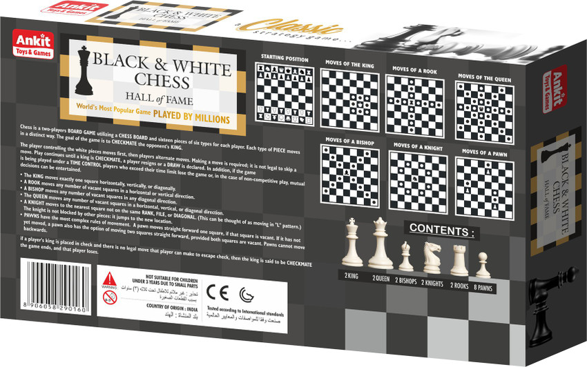 Ankit Toys Chess Board Game - Black White - Ankit Toys Manufacturing Company