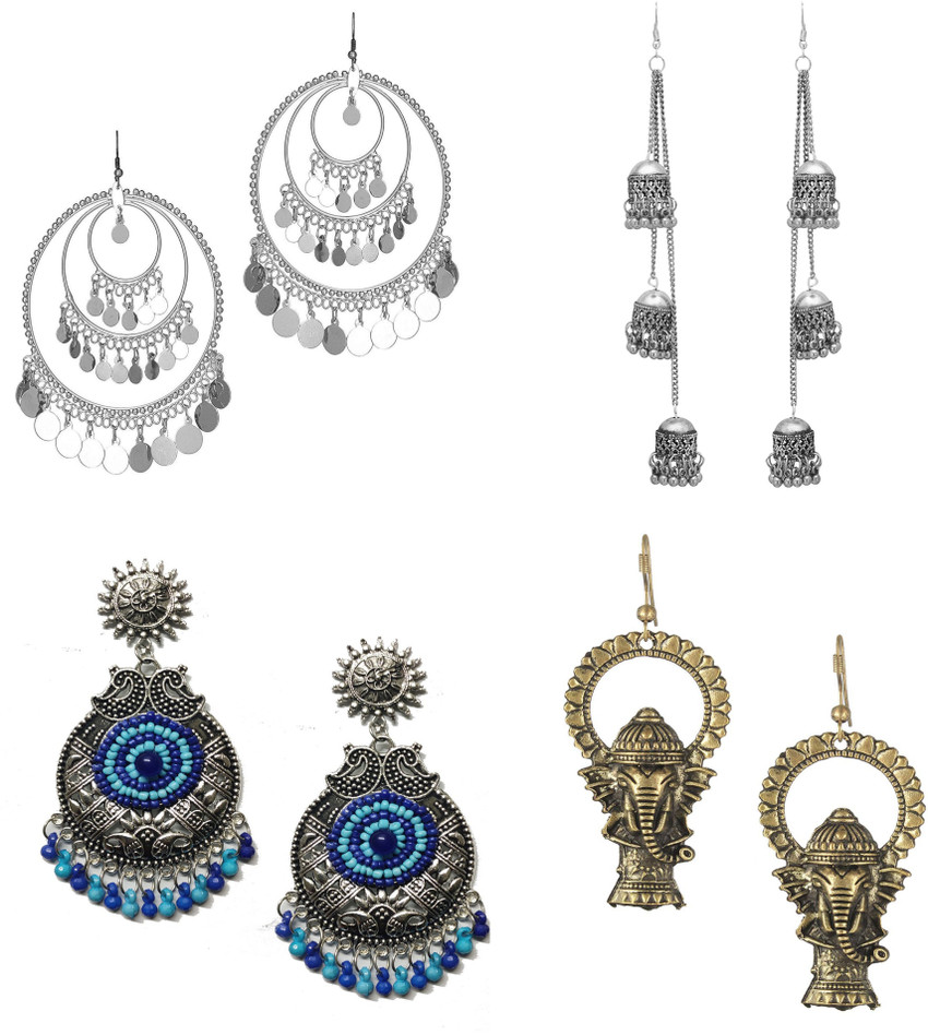 Silver cheap earrings flipkart
