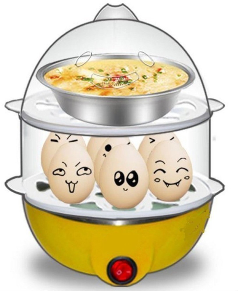 GNEY Electric Double Layer Egg Boiler Cooker & Steamer