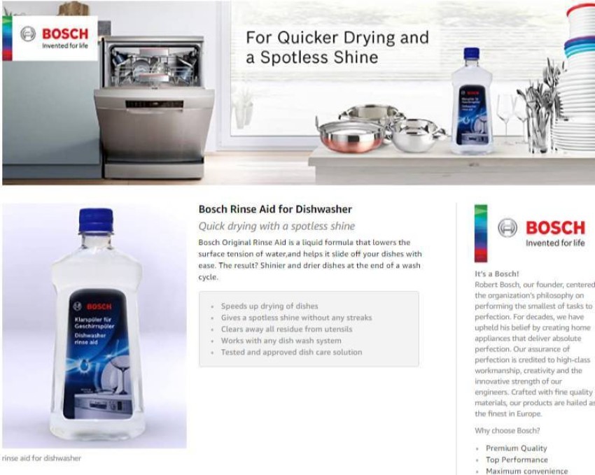 BOSCH Dishwasher Rinse Aid Dishwashing Detergent Price in India