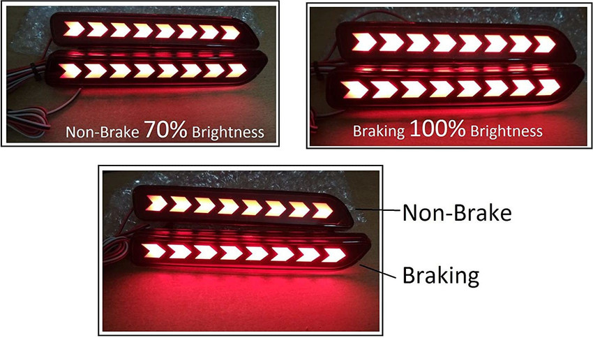 DELMOHUT Car Reflector Led Brake Light for Bumper Rear Back Drl