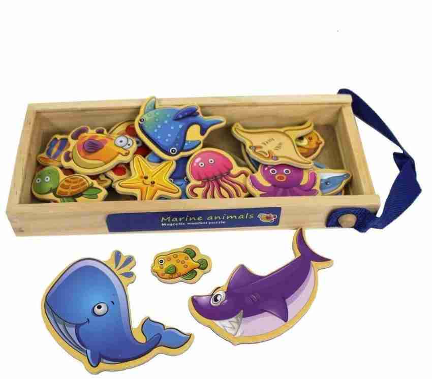 Buy Sea Animals Puzzle Cognitive Learning Toys Wooden Magnet Fishing Game  Educational Toys For Toddler Kids from Hebei Yi Mai Metal Trading Co.,  Ltd., China