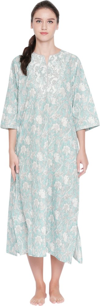 Rangmanch Women Printed Coral Nighty - Selling Fast at