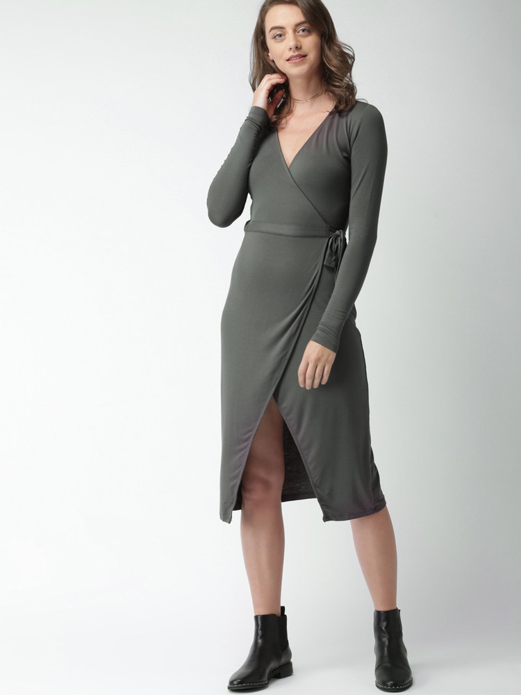 FOREVER 21 Women Wrap Grey Dress Buy FOREVER 21 Women Wrap Grey Dress Online at Best Prices in India Flipkart