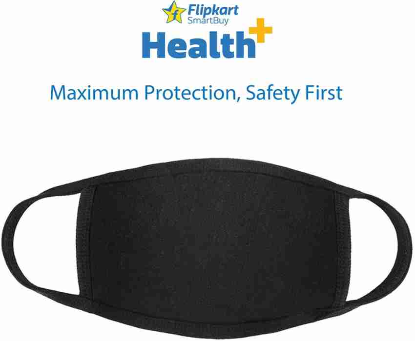 50% OFF on Flipkart SmartBuy Health+ Reusable Unisex Outdoor Protection 2  Layer - 05 nose shape Cloth Mask(Black, Free Size, Pack of 5) on Flipkart