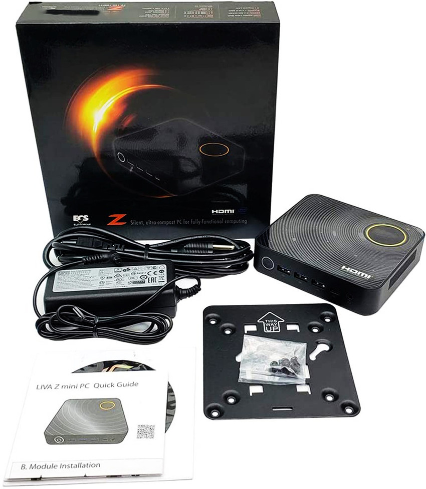 ECS LIVA Z Mini PC Intel N3350 Fanless Dual LAN 4K UHD Display 4GB DDR3L RAM 32GB - Ubuntu, Intel N3350, Intel Apollo Lake Celeron N3350 SOC, DDR3L, 32 GB HDD Mini ECS LIVA Z Mini PC Intel N3350 Fanless Dual LAN 4K UHD Display 4GB DDR3L RAM 32GB - Ubuntu, Intel N3350, Intel Apollo Lake Celeron N3350 SOC, DDR3L, 32 GB HDD Mini