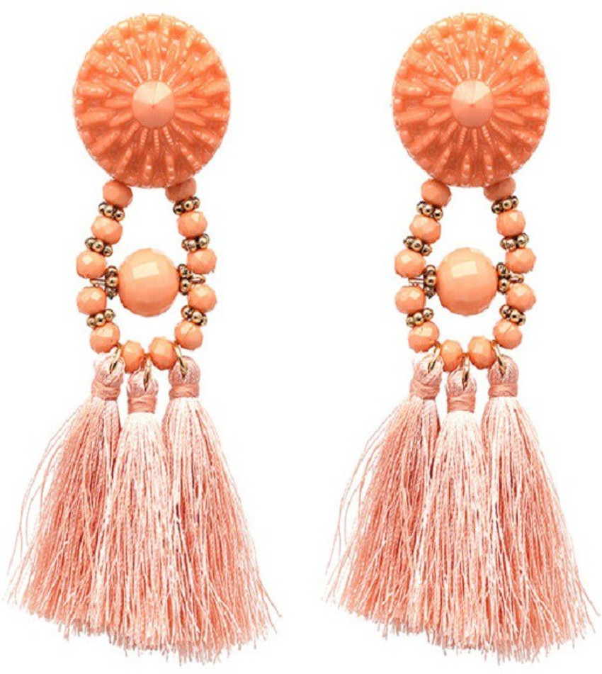 Flipkart Buy the swag world Kayla Peach Earrings Metal Drops