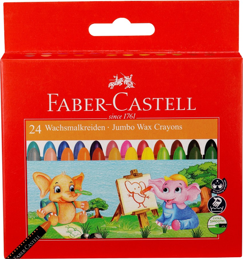 FABER-CASTELL 90 Mm Jumbo Wax Crayons (Pack of 12) 