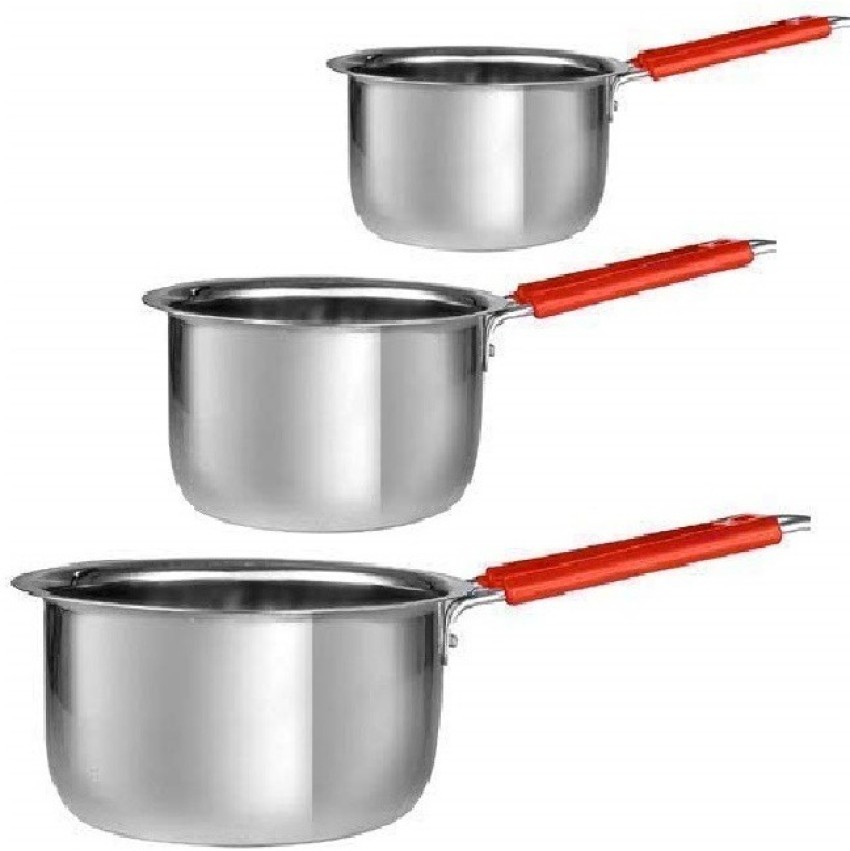 Stainless Steel Copper Bottom Tadka Pan Induction & Gas Stove Friendly  Saucepan Sauce Pot Milk PAN Teapot Tapeli Patila Bhagona 