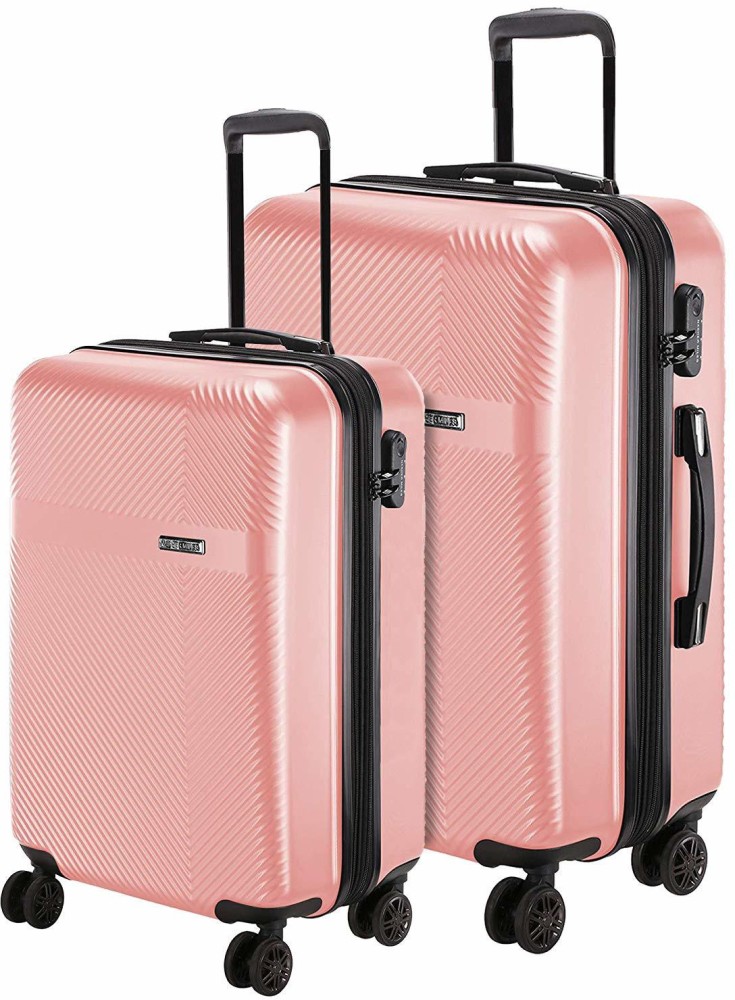  Star river Luggage, trolley case, pink, silver, red, black  brown, 20 inches, 22 inches, 24 inches, 26 inches, with 4 sets of rotating  wheels, combination lock, telescopic rod, zipper, PC+ABS, 24in 
