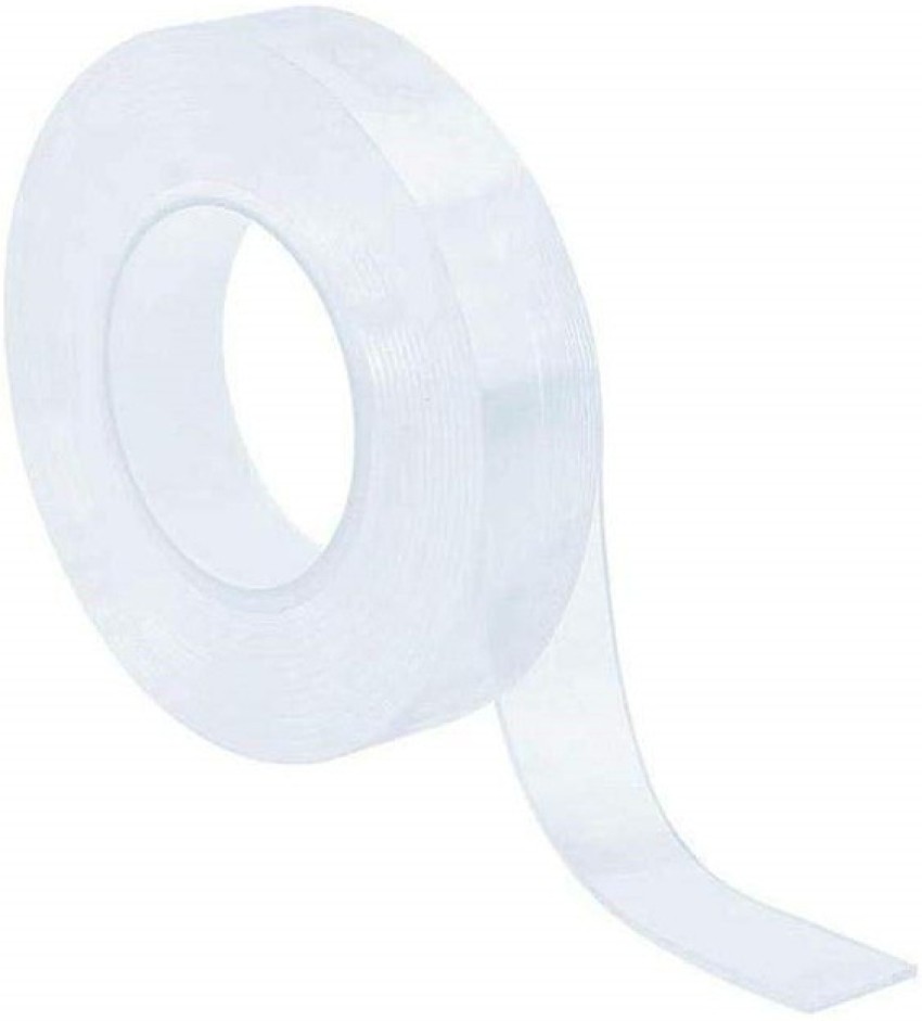 LandVK 3 Meter Double Sided Adhesive Silicon Tape | Transparent Adhesive  Heavy Duty, Heat Resistant, Multi-Functional Removable Washable Reusable