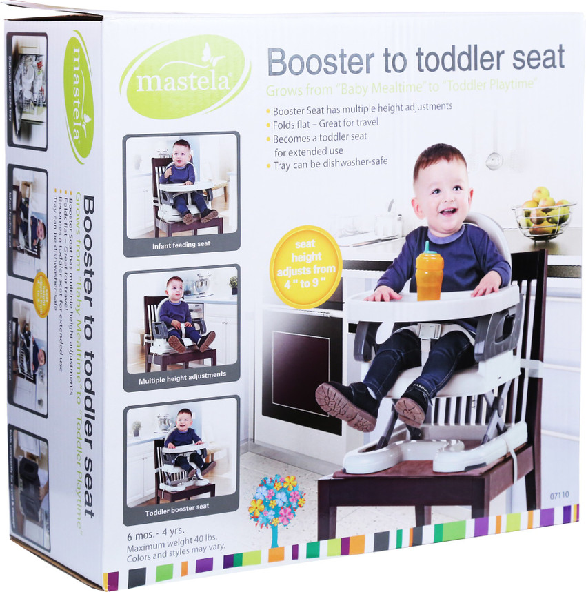 Foldable booster seat with tray top