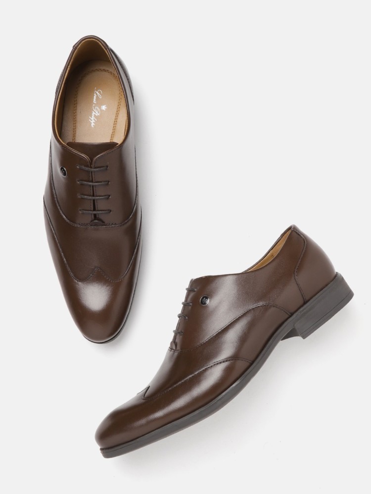 Louis philippe men's hot sale leather formal shoes