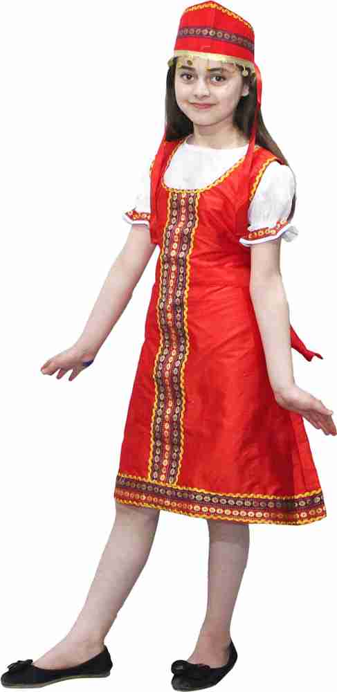 Kids Girls Russian Traditional Dance Costume Princess Cosplay Party Fancy  Dress