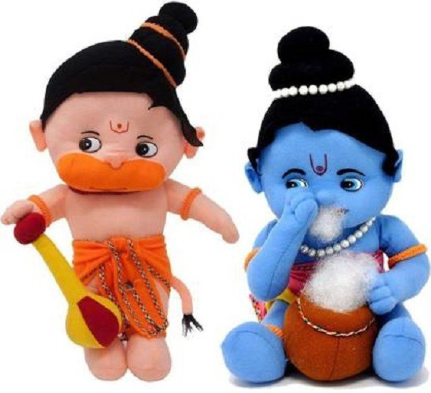 Saubhagye Lord Baal Hanuman Krishna Hindu Idol Combo Soft Plush Toy 34cm 34 cm Multicolor 34 cm Lord Baal Hanuman Krishna Hindu Idol Combo Soft Plush Toy 34cm