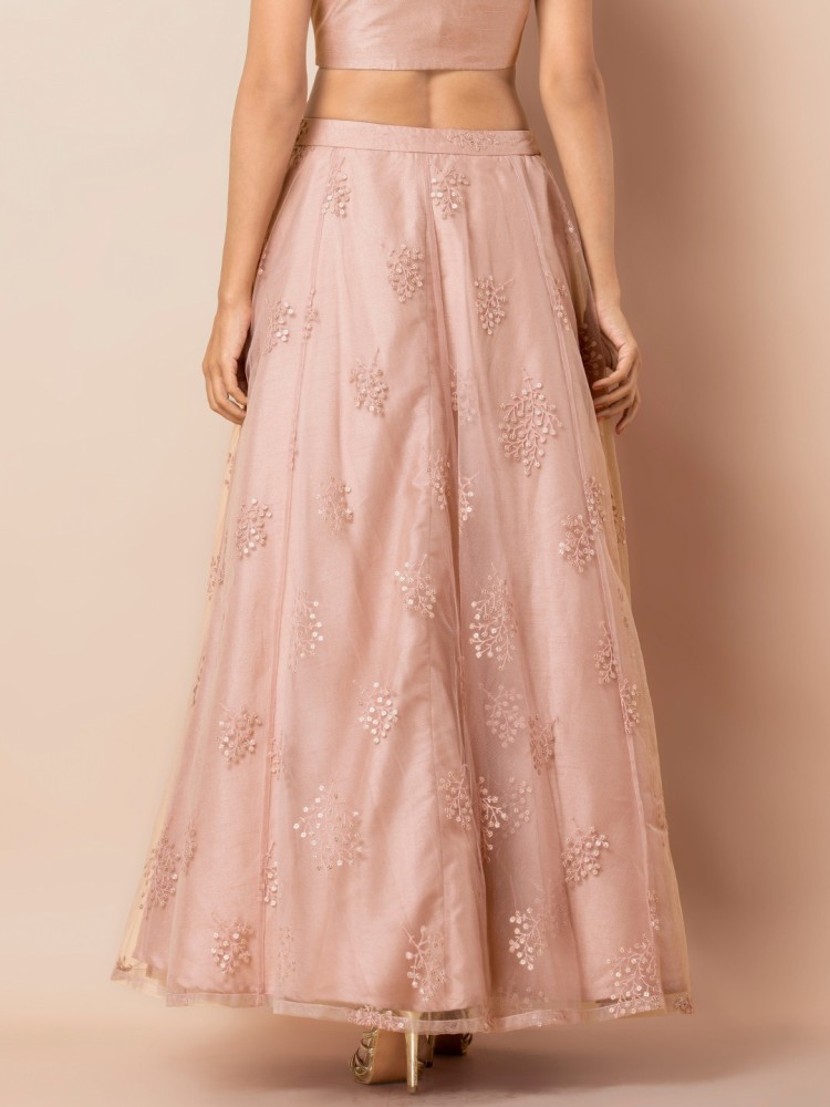 Embroidered skirt pink best sale