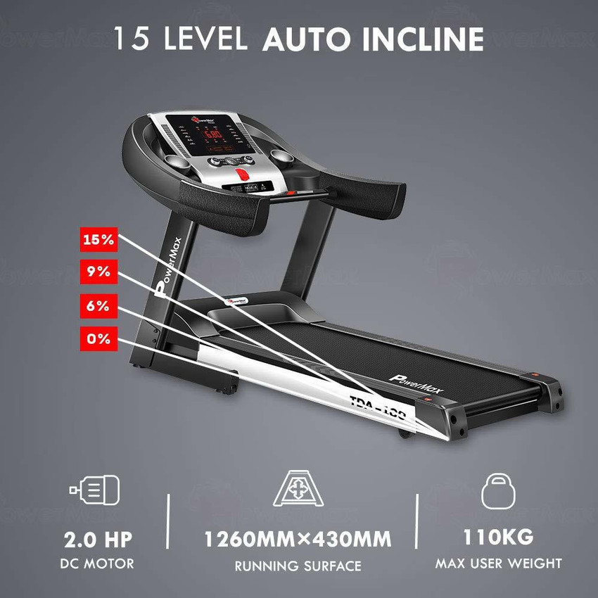 Powermax Fitness TDA 100 2HP Peak LED Disp. BMI Spring