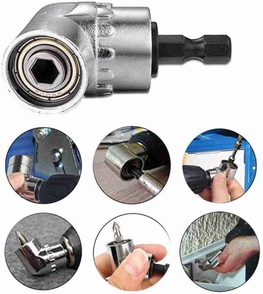 AT Health 105 Degree Right Angle Drill Drive Adapter for Drill Bits or  Screwdriver Attachments 1/4 Inch Hex Shank Socket Set Tool 105 Degree Right  Angle Drill Drive Adapter for Drill Bits