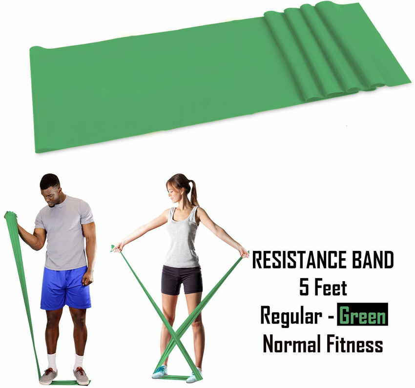 FITSY 5 Feet Green Latex Elastic Resistance Band for Men Women
