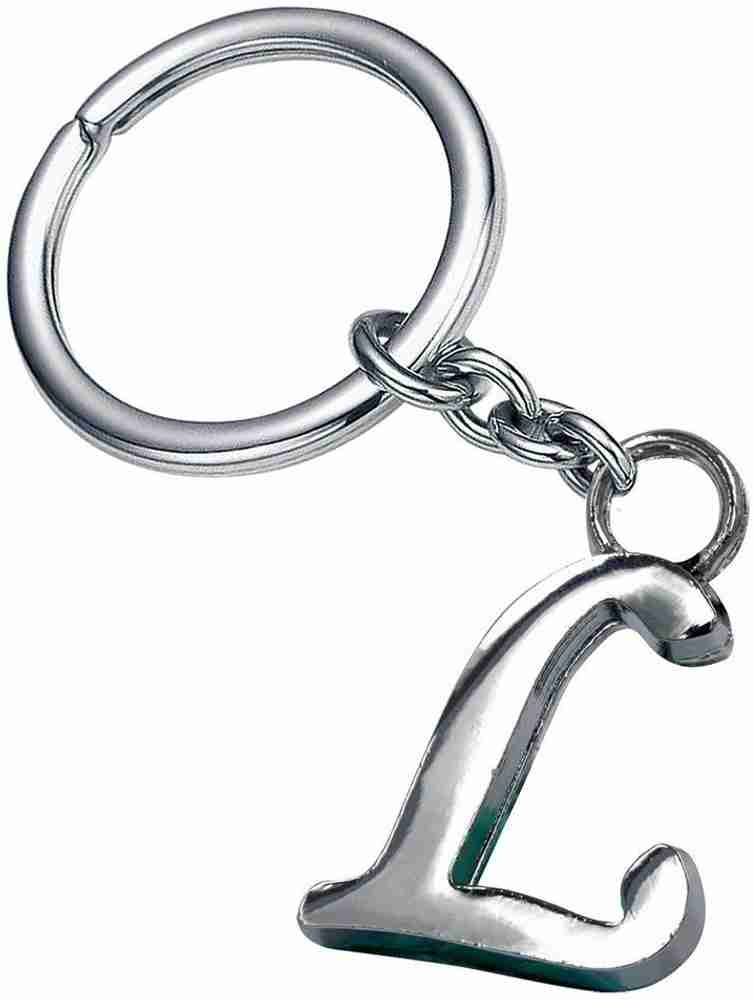 GCT English Alphabet Letter L G 37 Silver Metal Keychain for Car