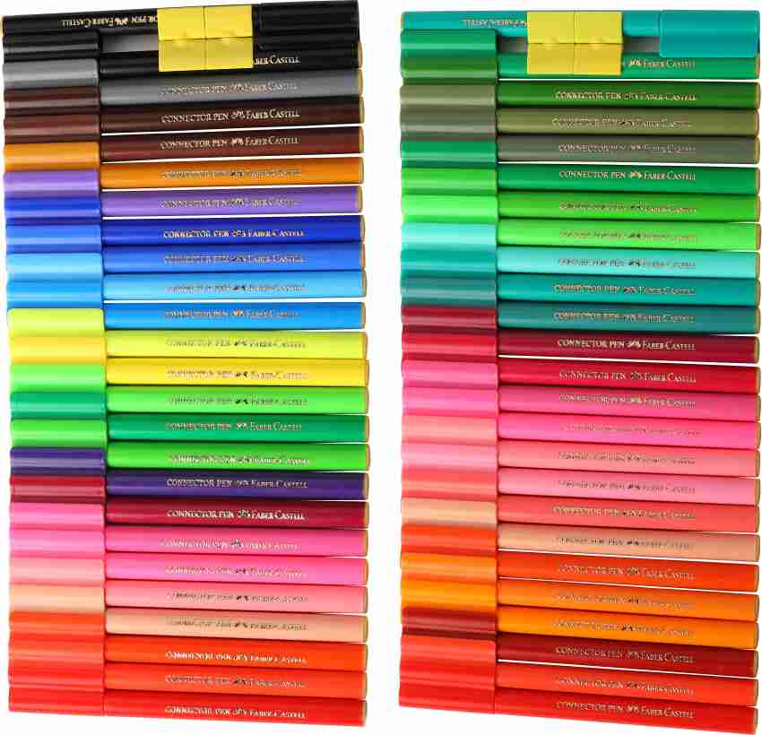 FABER-CASTELL 25 Connector Pens - Fibre Tip Colour Marker / Sketch  Pens