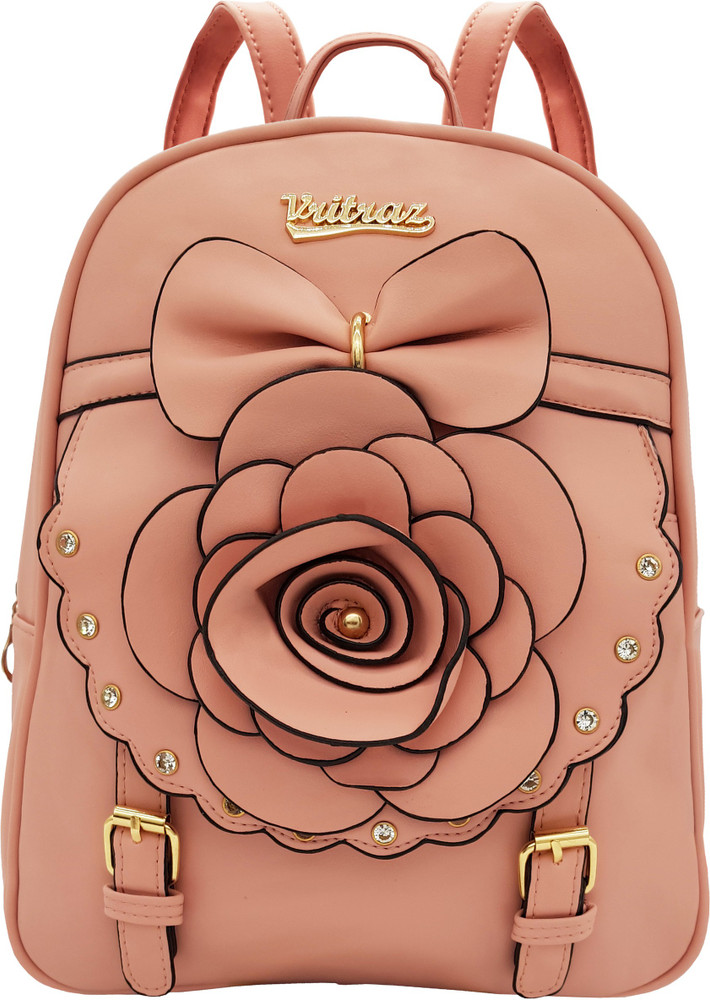 VRITRAZ Rose PU Leather Backpack Purse Shoulder Bag Handbag for