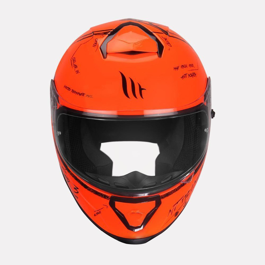MT Thunder3SV Board Gloss Florescent Orange Black Motorbike Helmet