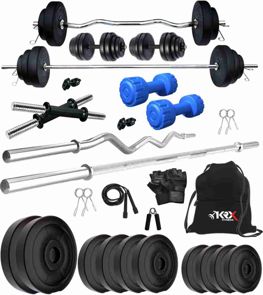 KRX 30 kg PVC 50 KG COMBO 2 With PVC Dumbbells Home Gym Combo