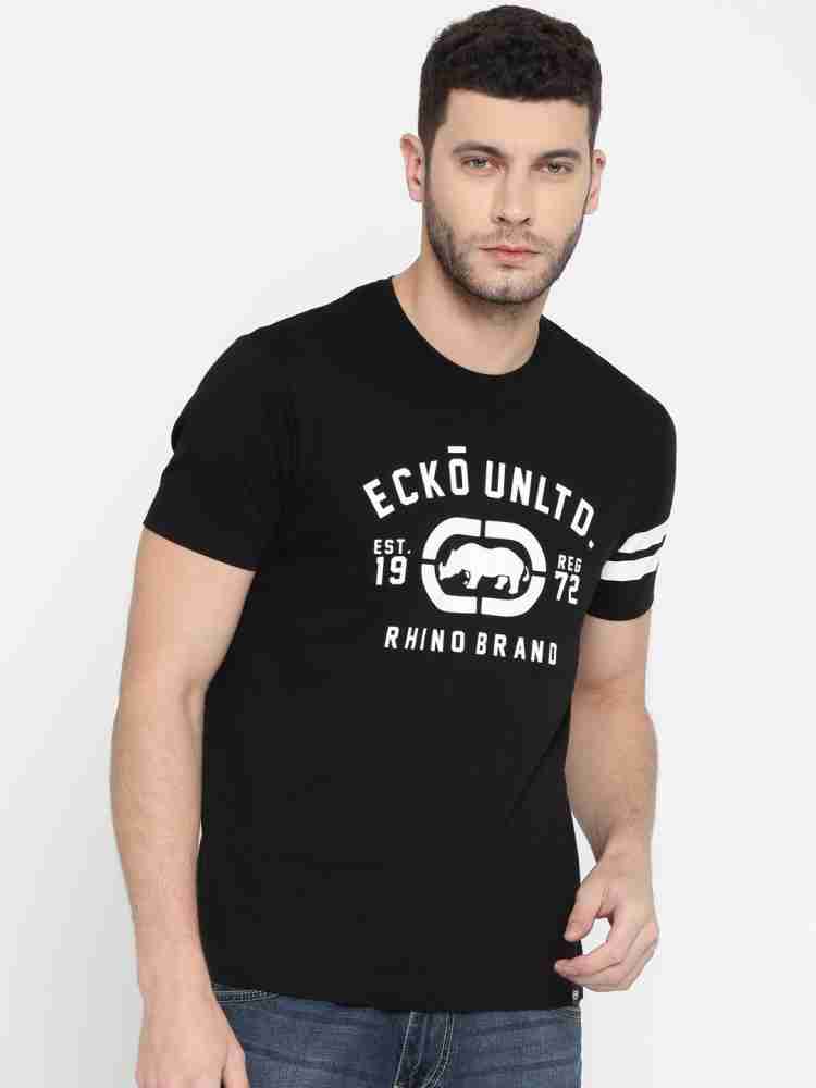 Ecko Unltd Typography Men Round Neck Black T-Shirt - Buy Ecko