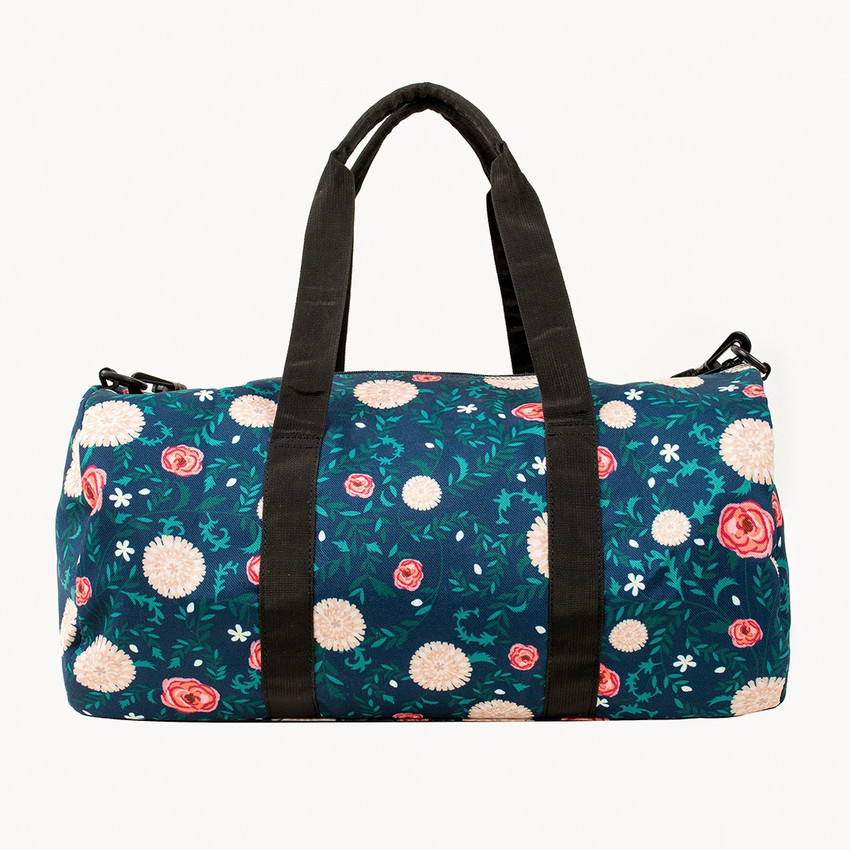 chumbak Flora Garden Navy Duffel Bag Duffel Without Wheels Multi