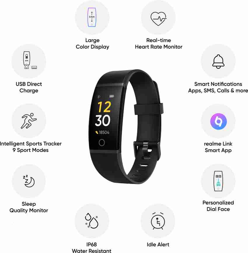 Realme fitness band hotsell features
