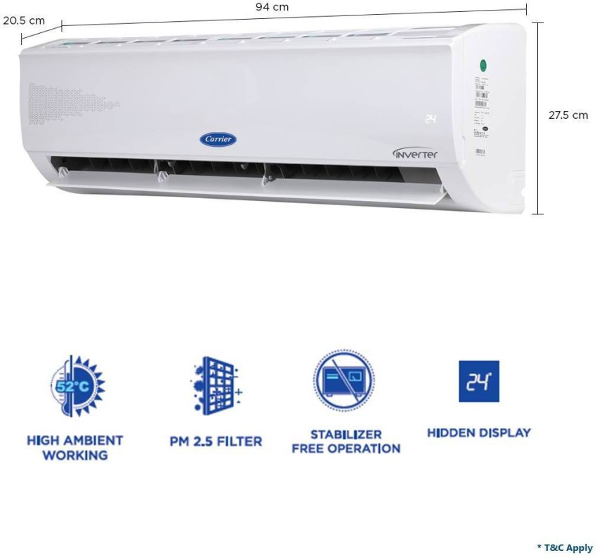 carrier 1.5 ton 3 star split ac 18k ester neo