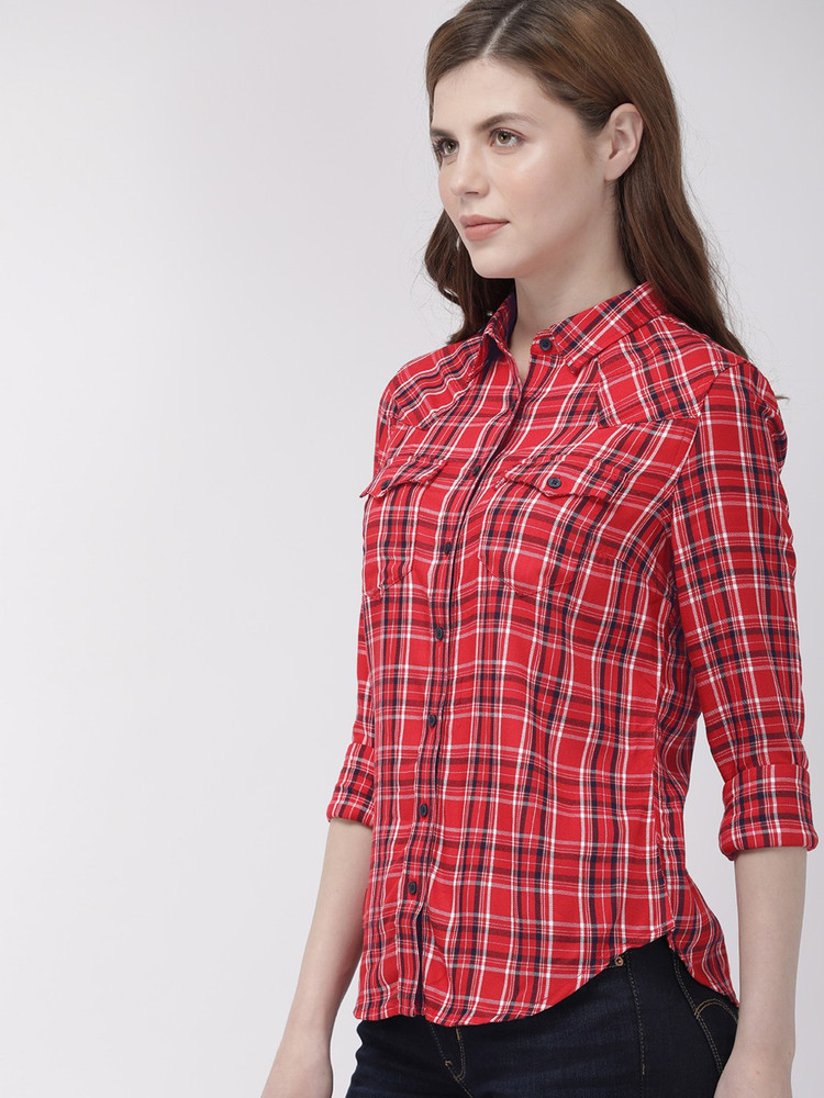 LEVI S Women Checkered Casual Red Shirt Buy LEVI S Women Checkered Casual Red Shirt Online at Best Prices in India Flipkart