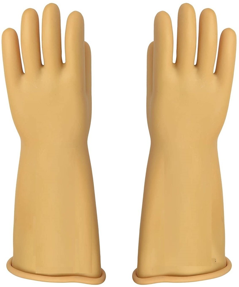 Pacificdeals Industrial Safety Chemical Resistant Water Resistant Pure  Latex Rubber Hand Gloves Perfect for industrial use, Chemical use,  dishwashing, cloth washing ,car washing For Unisex (Pack Of 1) Yellow  Rubber Safety Gloves