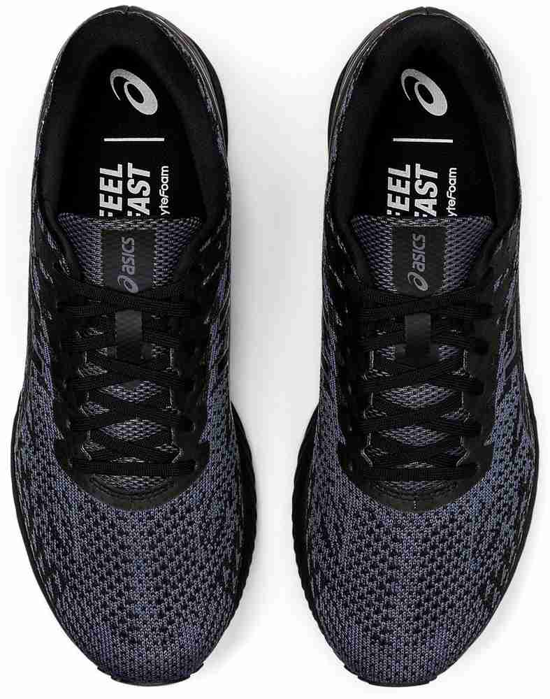 Mens black discount asics trainers
