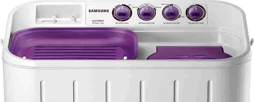 samsung 7 kg semi automatic top load grey purple