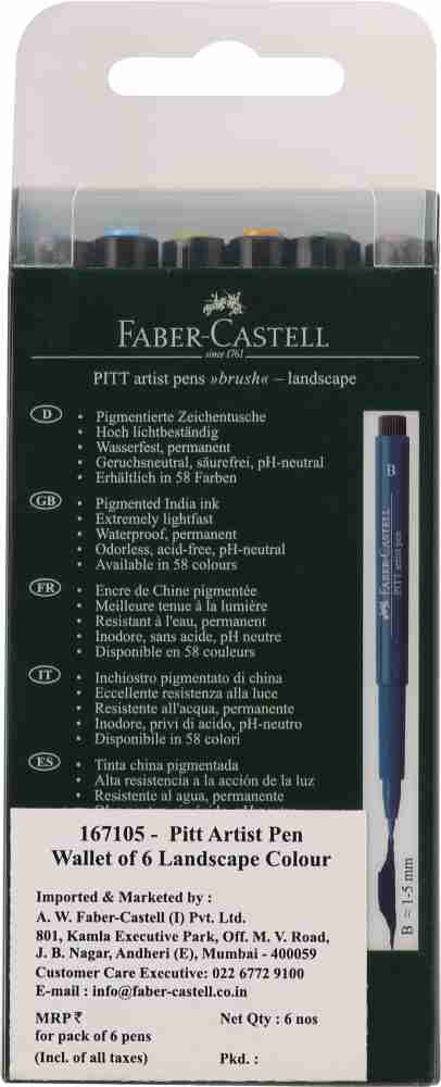 FABER-CASTELL Pitt Artist Pen Color (B) Pens (Landscape) -  Fibre Tip Colour Marker / Sketch Pens