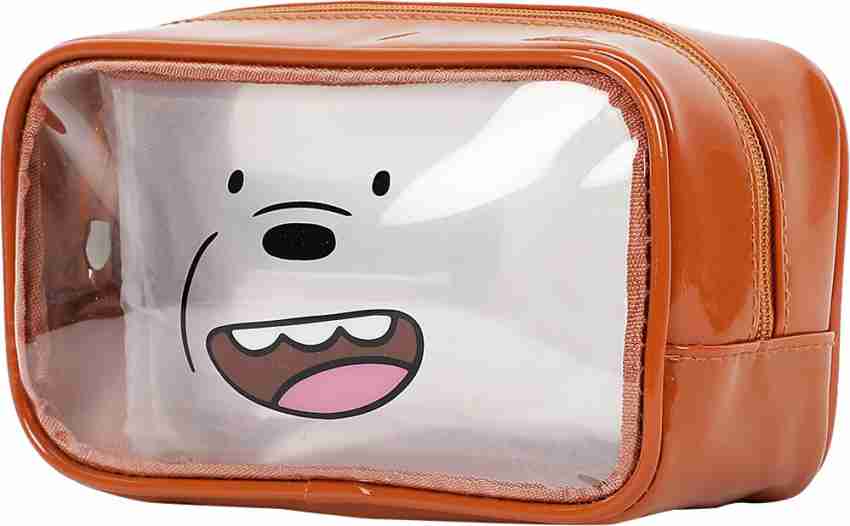MINISO We Bare Bears-Optical Cosmetic Bag Portable Makeup Pouch for Womens  Multifunctional Travel Storage Toiletry Bag - Brown Cosmetic Bag Brown -  Price in India