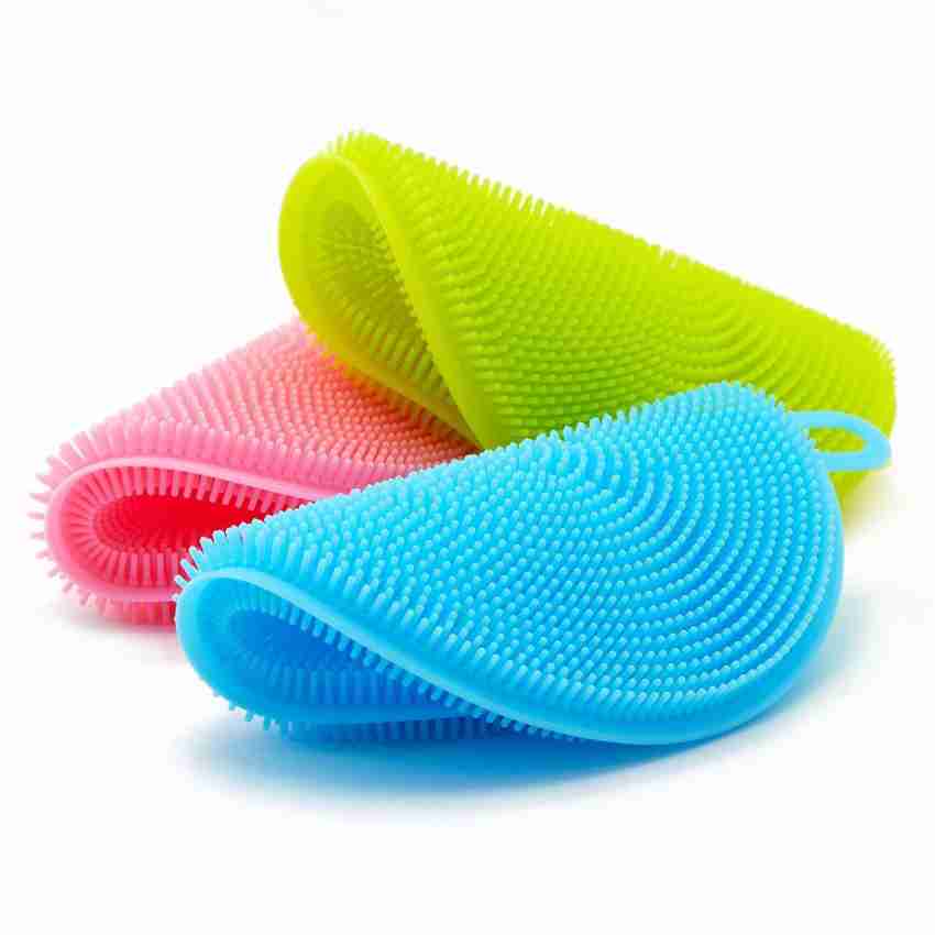 Silicone Dishwashing Brush Sponge Dish Washing Tool Kitchen Scrubber  Multipurpose Food Grade Cleaning Brush Scouring Pad