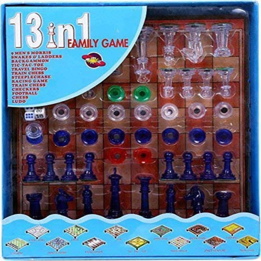 Buy Kids Mandi Seven in One Family Board Game, Football, Brainvita, Ludo,  Snake and Ladder, Car Racing, Cricket and Chess Board Games Set