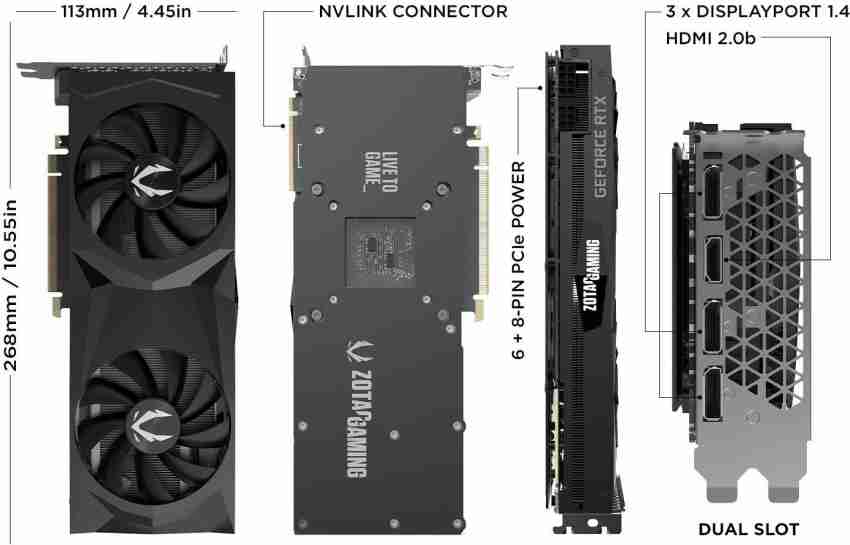 ZOTAC NVIDIA GAMING GeForce RTX 2070 SUPER Twin Fan 8 GB GDDR6