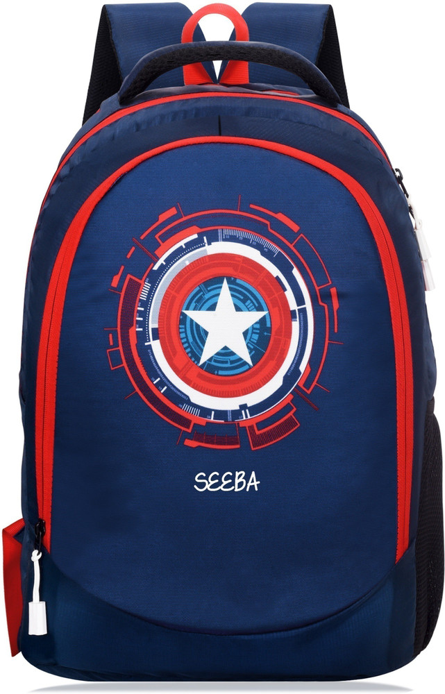 SEEBA Hi Storage Unisex Printed Captain America Stylish Waterproof School Bag