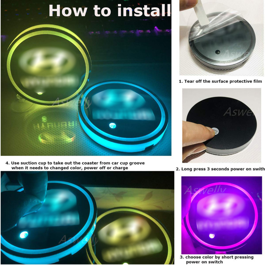 Led outlet car coasters