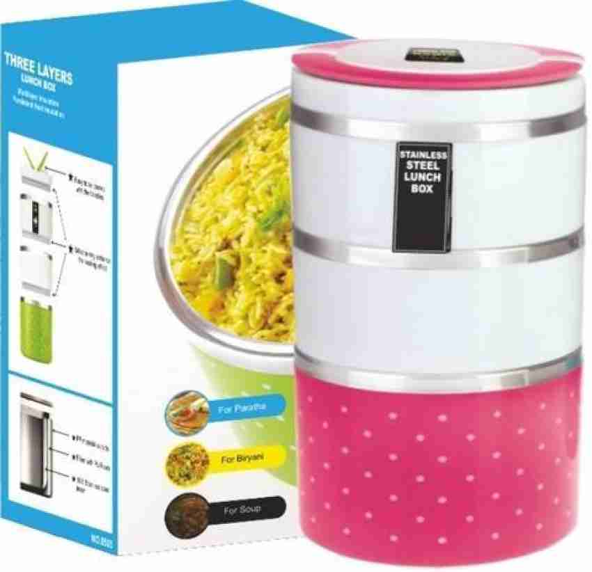 4 Layers Stainless Steel Lunch Box Container Thermal Soup Hot Food