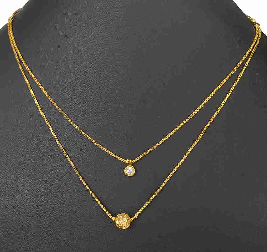 Khushal Double Layered Gold plated Plated Copper Necklace Price in