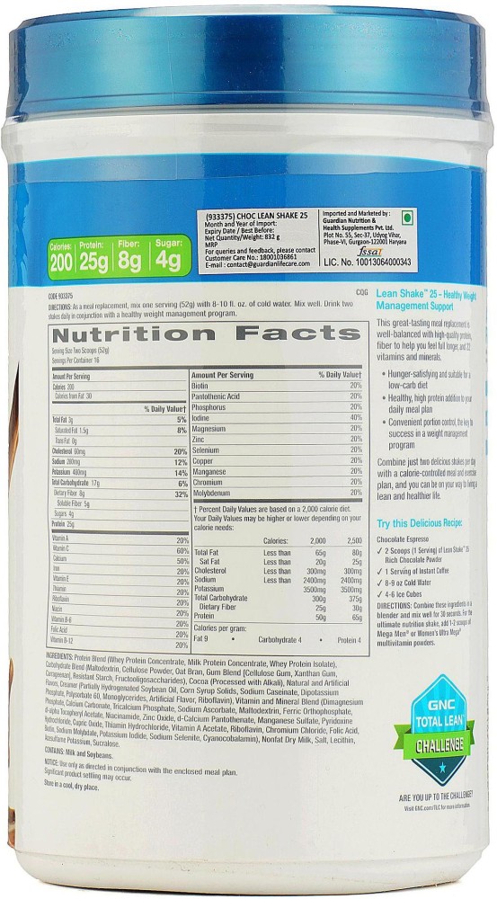 GNC Total Lean Chocolate Shake High Protein, 1.83 lb(s).