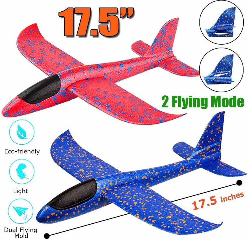 shreeaavad Airplane Toy Set of 2 17.5 Large Throwing Foam Plane Dual Flight Mode Frisbie Boomerang Price in India Buy shreeaavad Airplane Toy Set of 2 17.5 Large