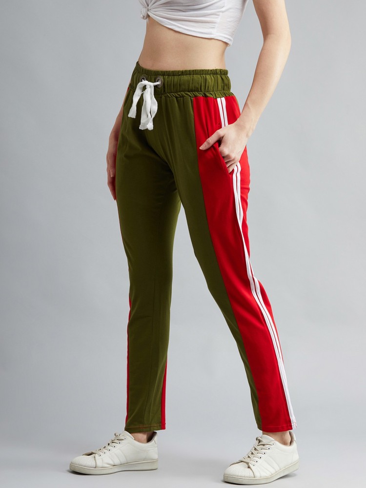 BLINKIN Colorblock Women Red Green Track Pants Buy BLINKIN Colorblock Women Red Green Track Pants Online at Best Prices in India Flipkart