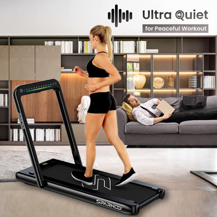 Buy Sparnod Fitness STH-3000 Series (4 HP Peak) 2 in 1 Foldable Treadmill  for Home and Under Desk Walking Pad - Slim Enough to be stored Under Bed  Online at Low Prices